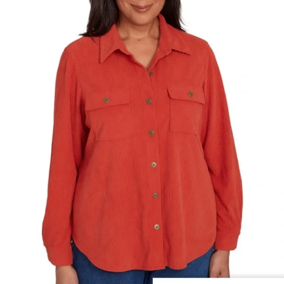 Alfred Dunner Ribbed Corduroy Shacket - Picture 3 of 5